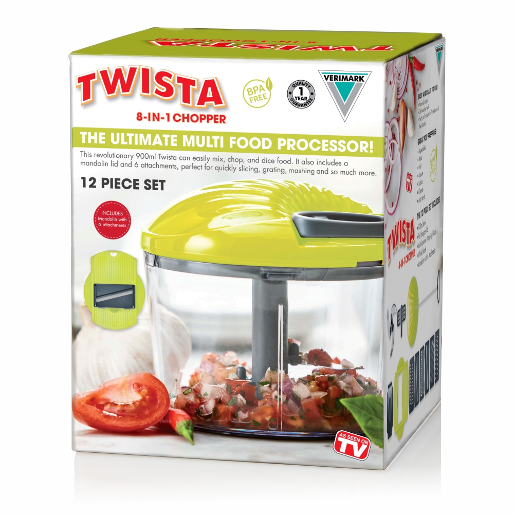 Twista 8-in-1 Chopper | Manual Food Chopper with Mandolin - Verimark