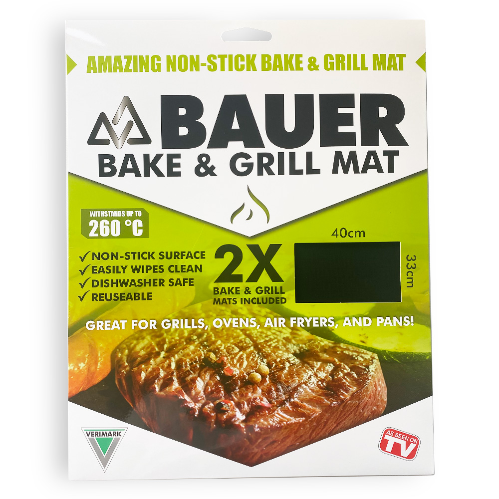 Bauer Bake & Grill Mat 2 Pack | Non-Stick Cooking Mat - Verimark