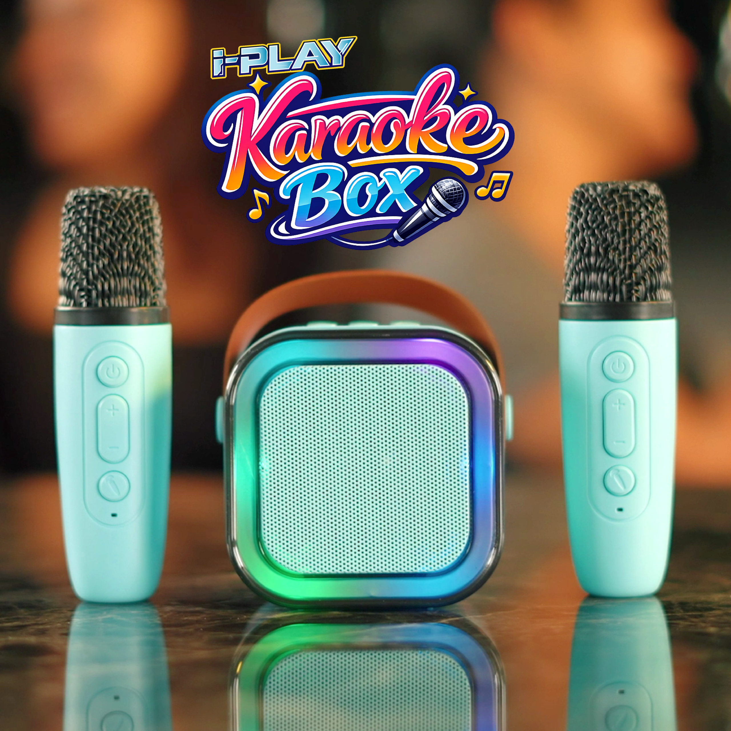 i-Play Karaoke Box | Karaoke Speaker with 2 Mics - Verimark
